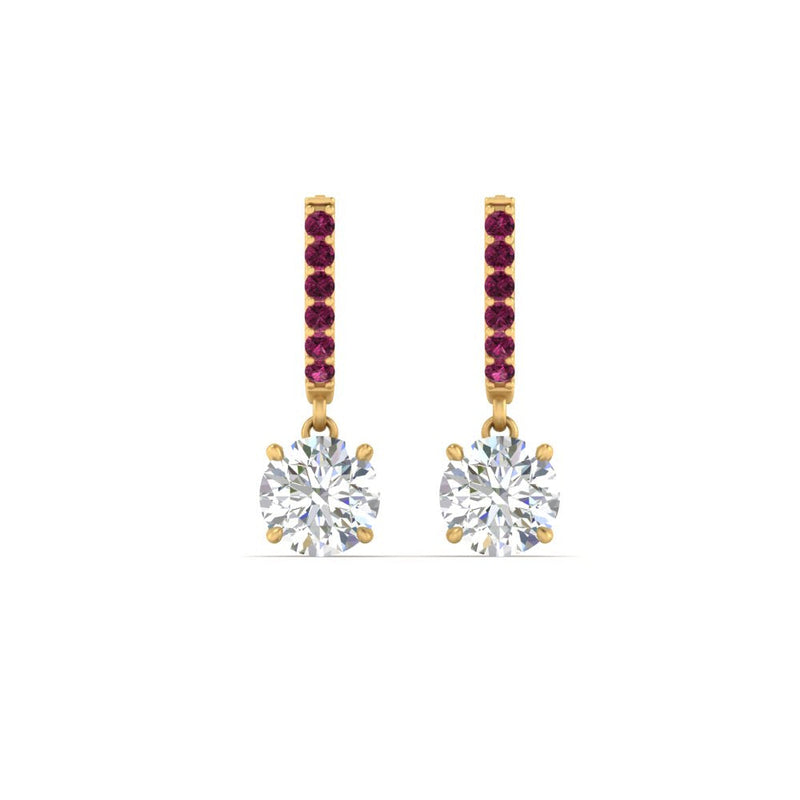 1 Carat Solitaire Diamond Drop Earrings