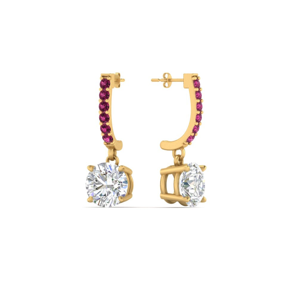 1 Carat Solitaire Diamond Drop Earrings
