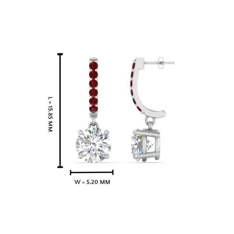 1 Carat Solitaire Diamond Drop Earrings