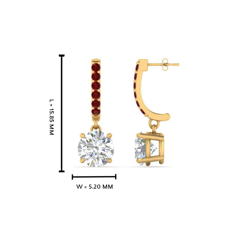 1 Carat Solitaire Diamond Drop Earrings