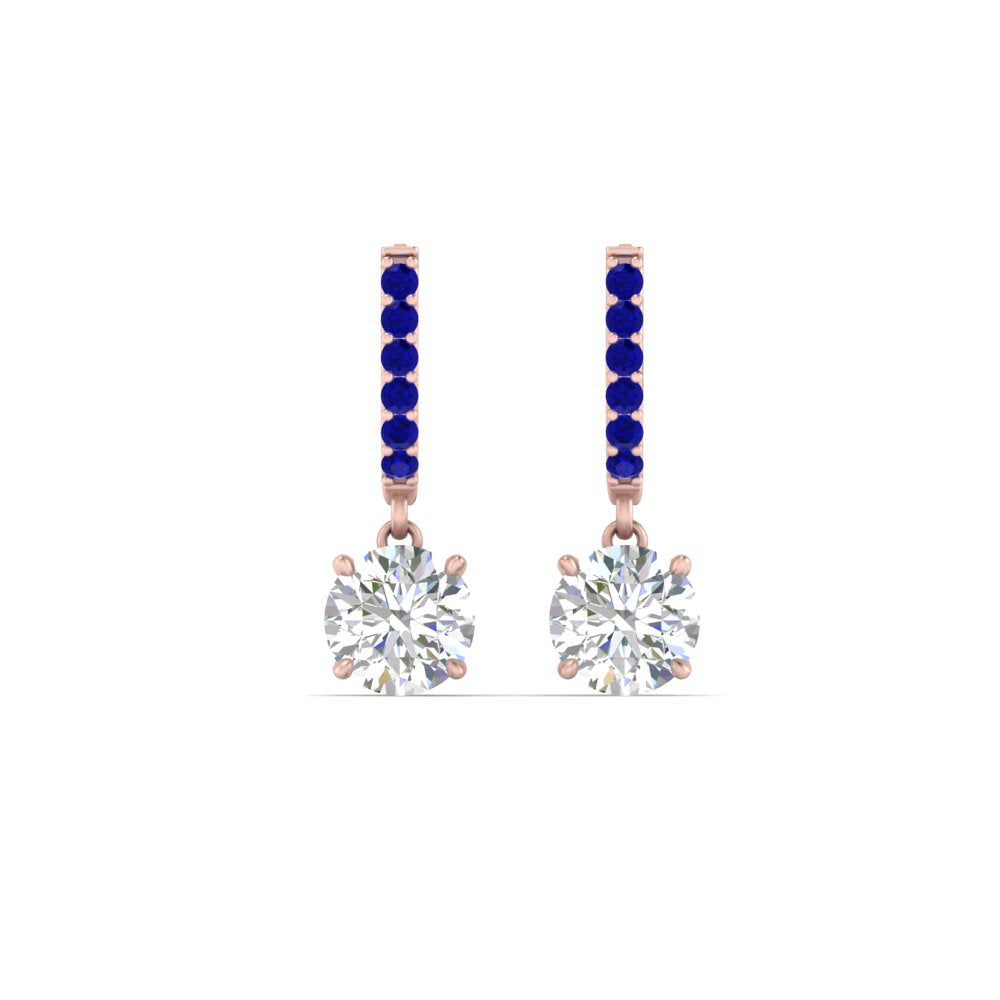 1 Carat Solitaire Diamond Drop Earrings
