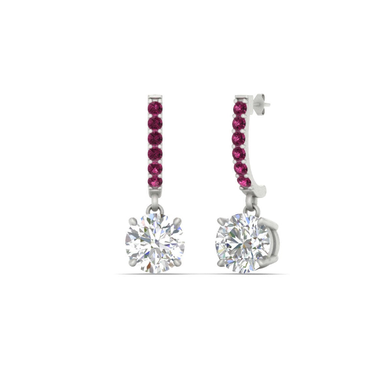 1 Carat Solitaire Diamond Drop Earrings