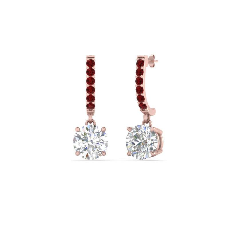1 Carat Solitaire Diamond Drop Earrings