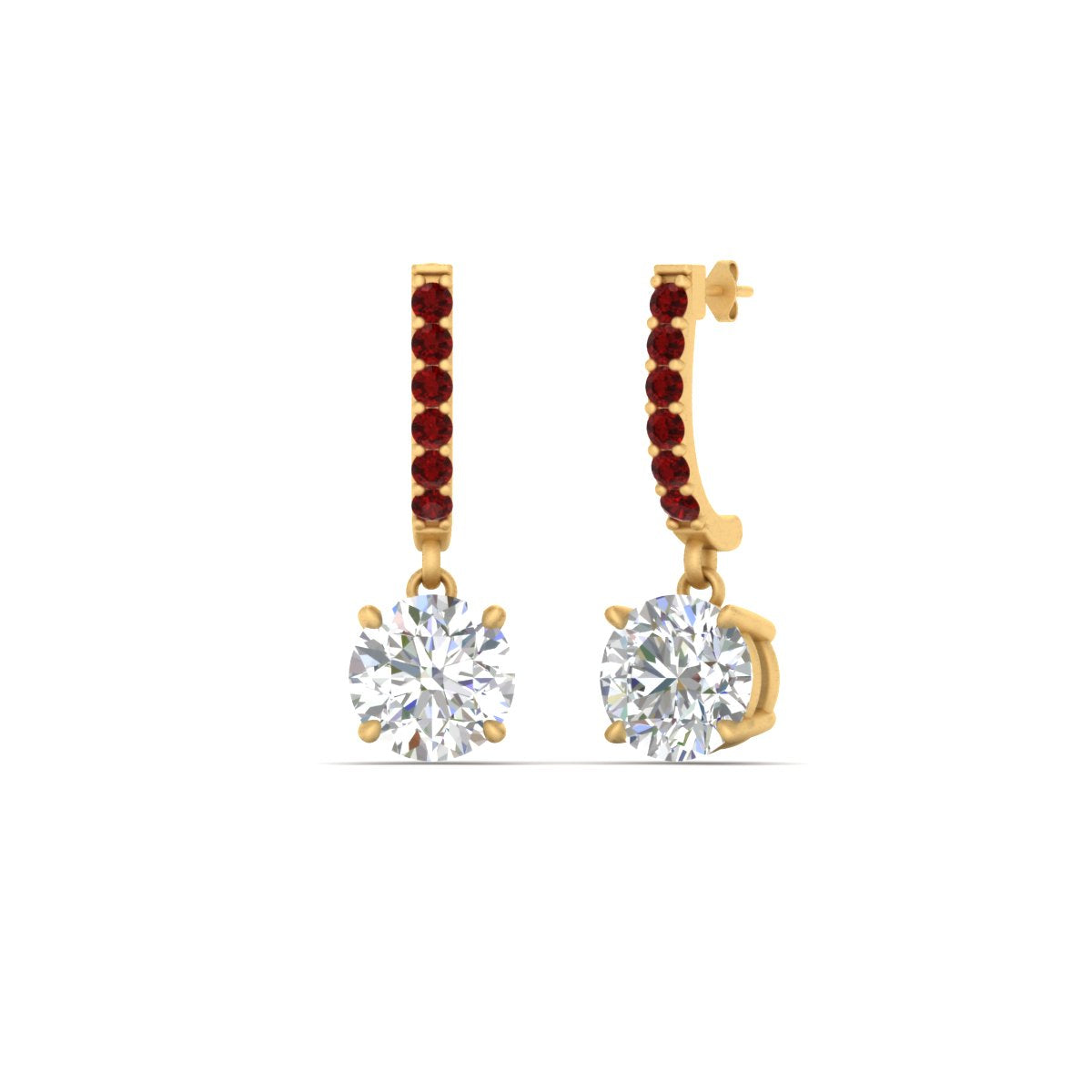 1 Carat Solitaire Diamond Drop Earrings