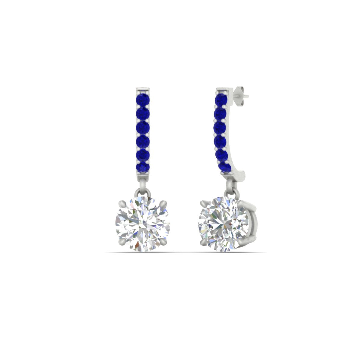 1 Carat Solitaire Diamond Drop Earrings