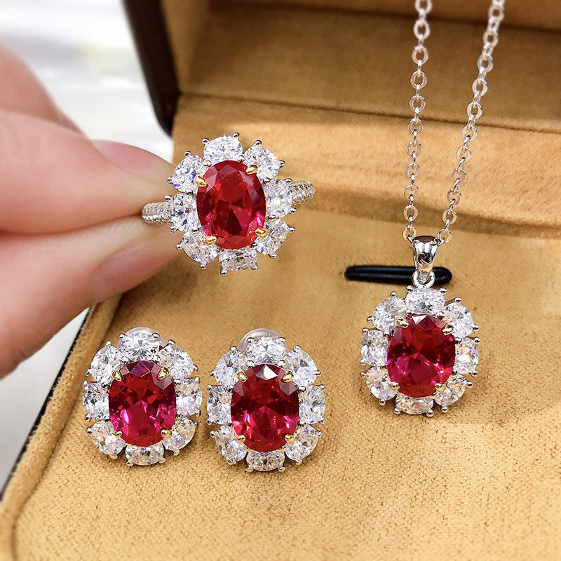Lab created ruby necklace