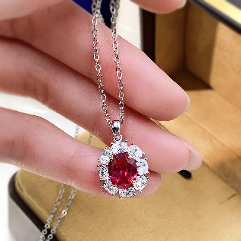 Lab created ruby necklace