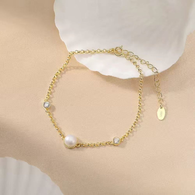 Single Freshwater Pearl Chain Bracelet