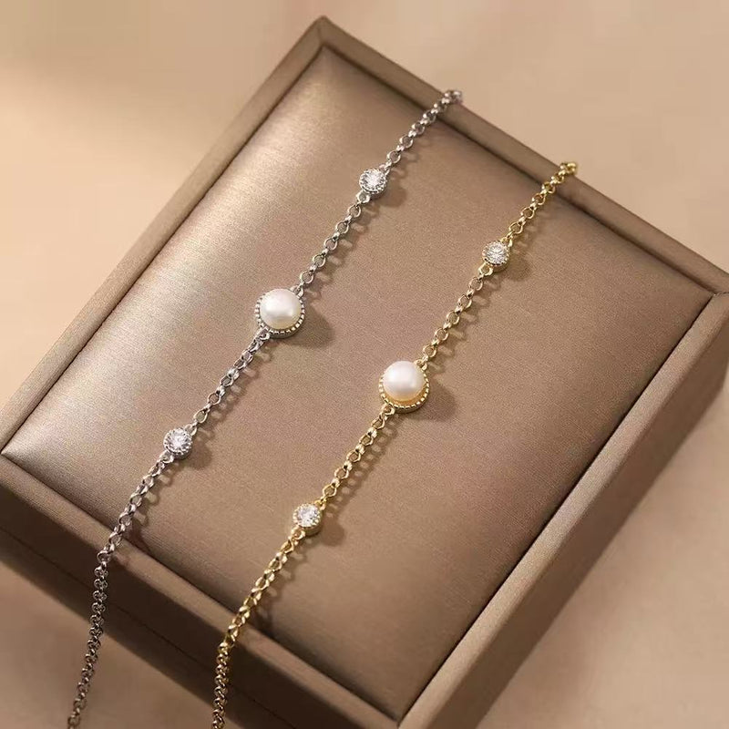 Single Freshwater Pearl Chain Bracelet