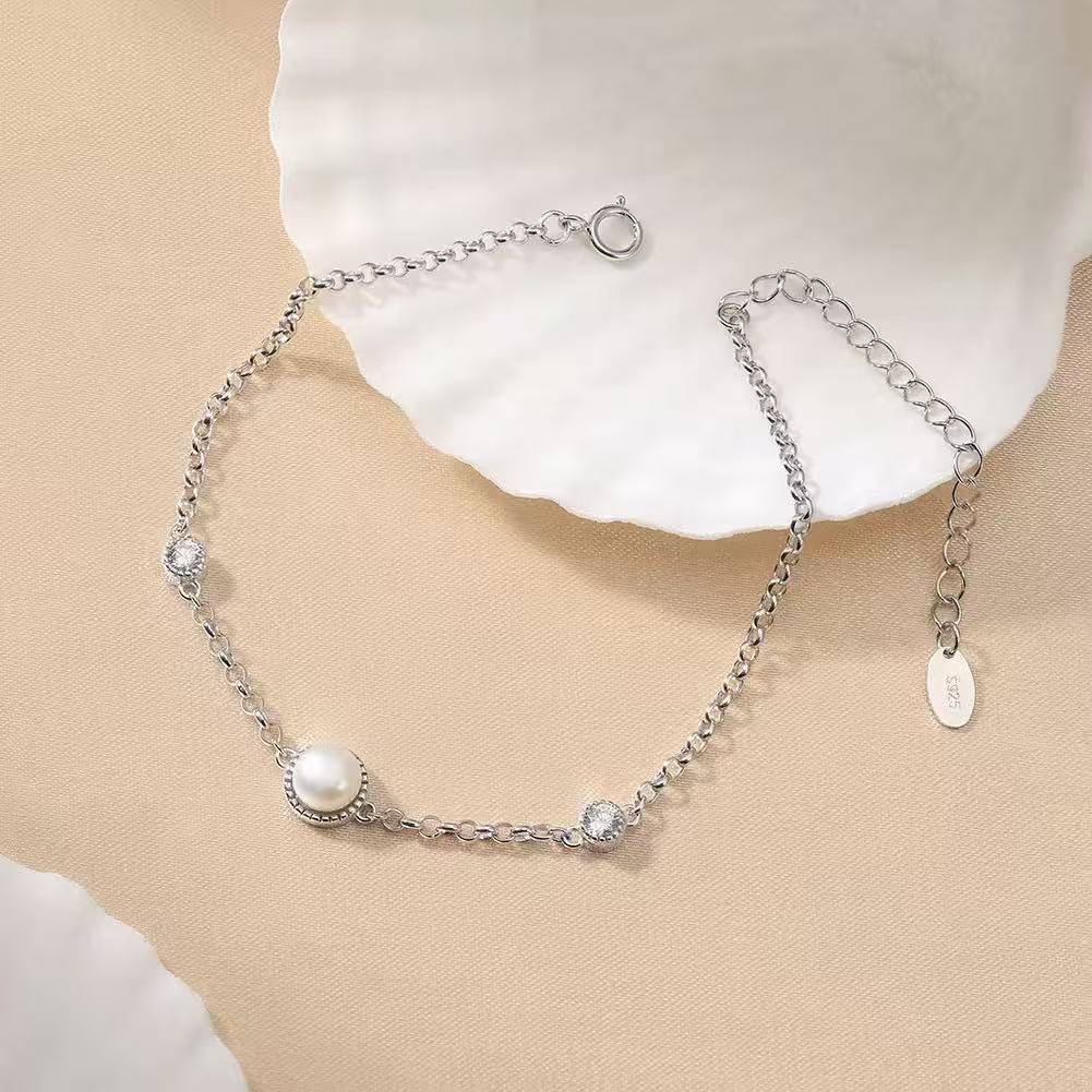 Single Freshwater Pearl Chain Bracelet
