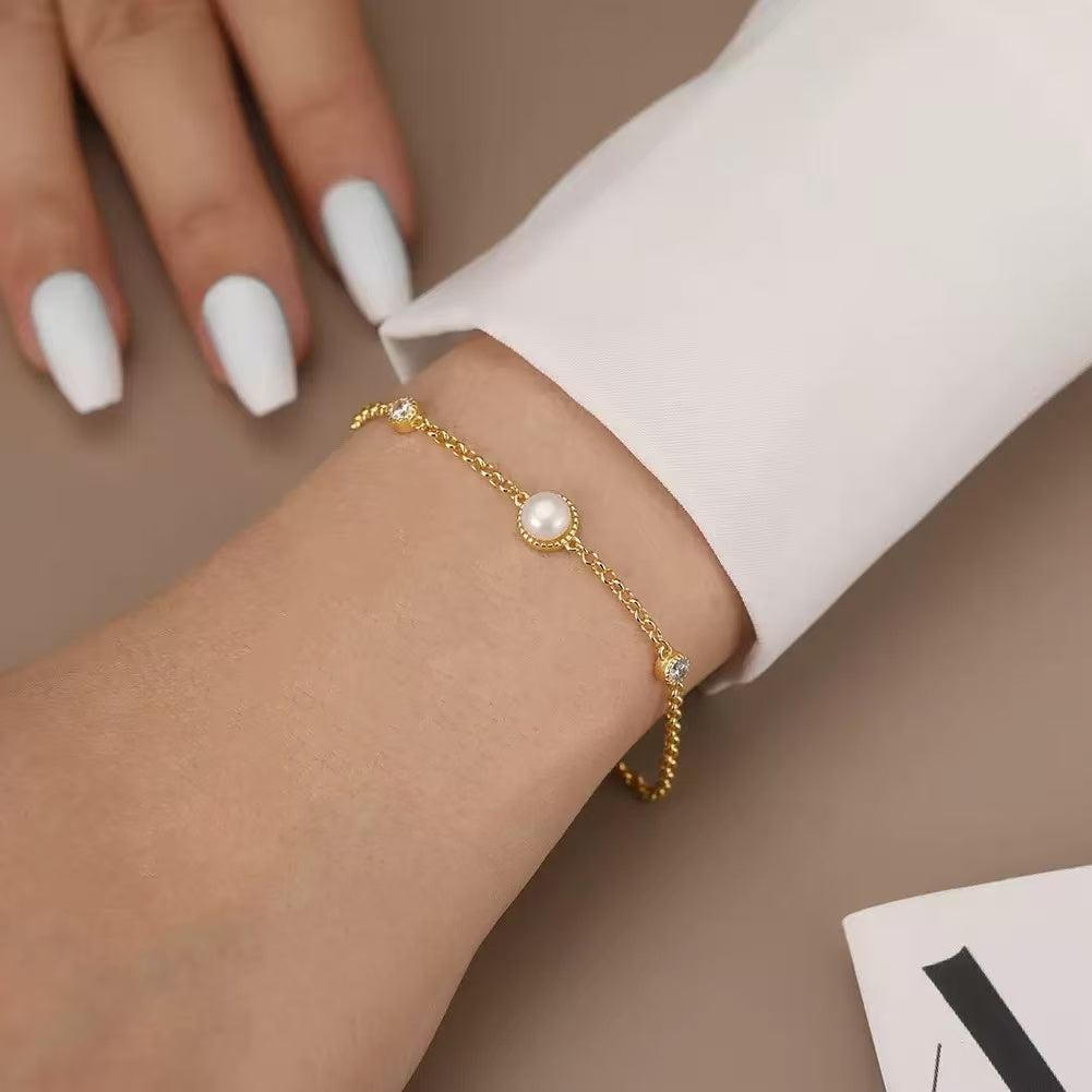 Single Freshwater Pearl Chain Bracelet