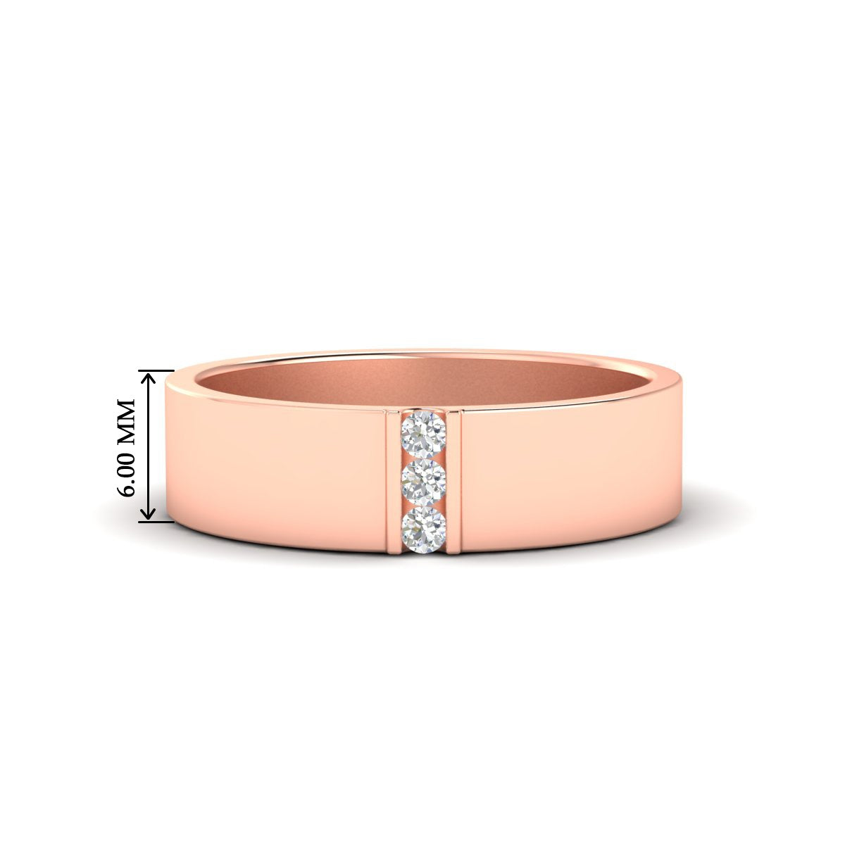 Men’s Three-Stone Flat Gemstone Band