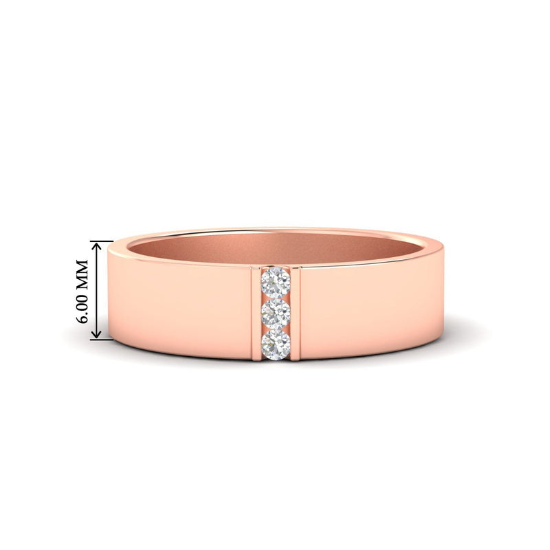 Men’s Three-Stone Flat Gemstone Band