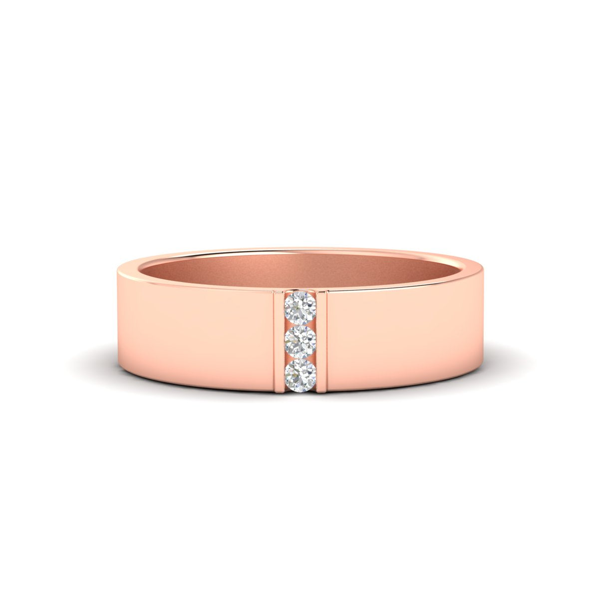 Men’s Three-Stone Flat Gemstone Band