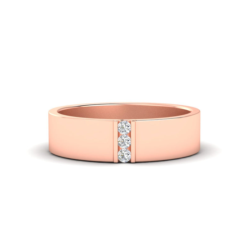 Men’s Three-Stone Flat Gemstone Band