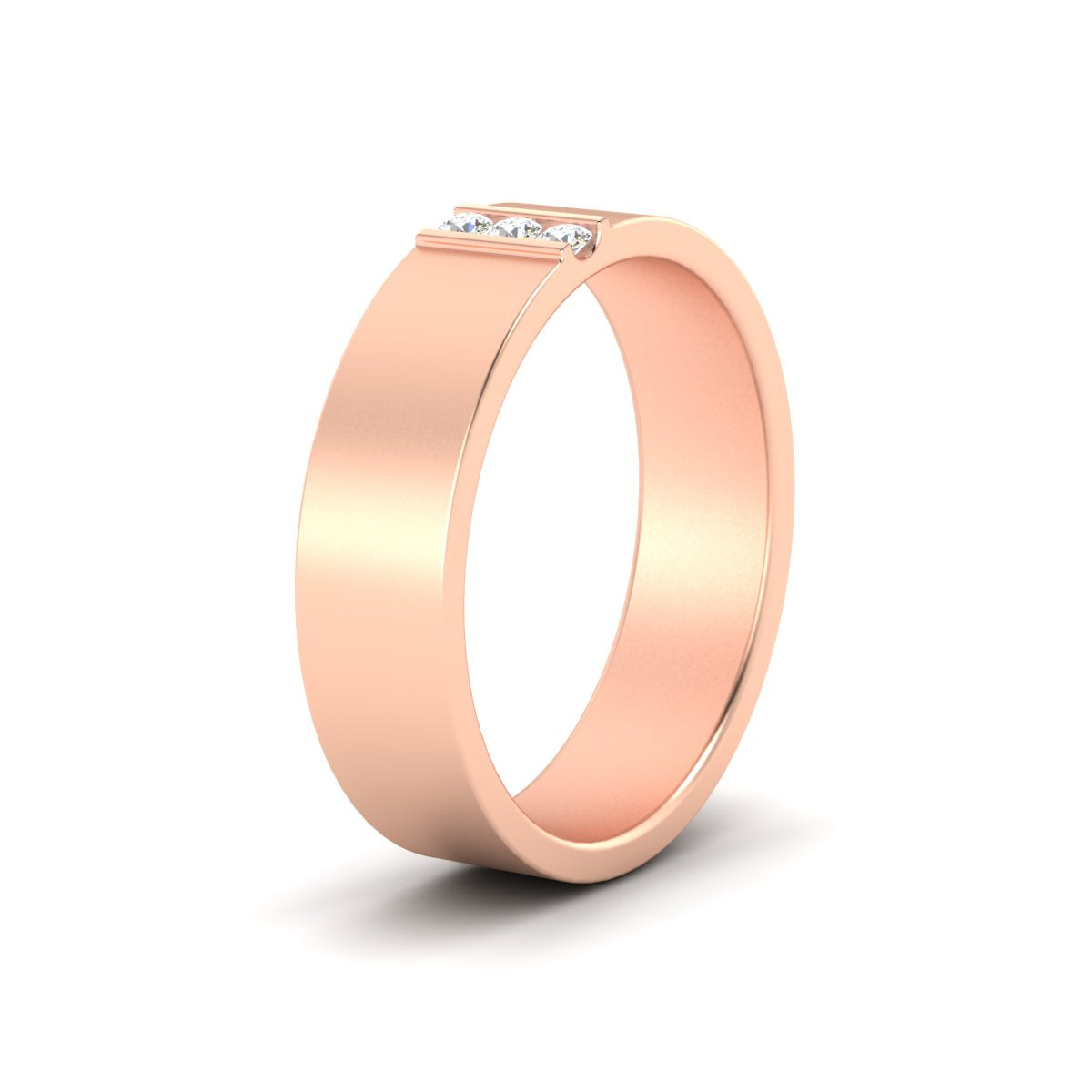 Men’s Three-Stone Flat Gemstone Band
