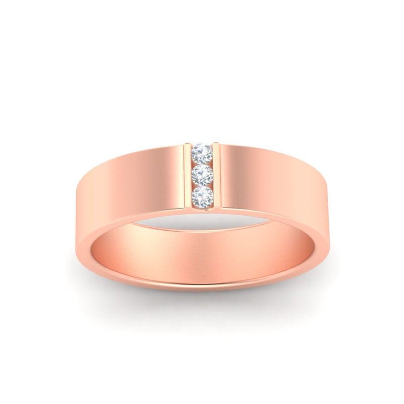 Men’s Three-Stone Flat Gemstone Band