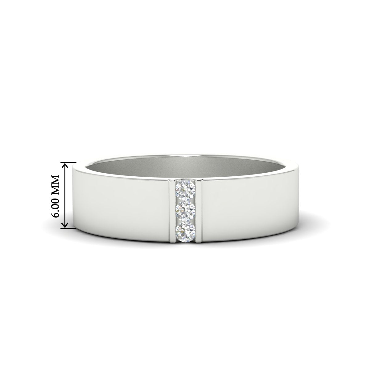 Men’s Three-Stone Flat Gemstone Band