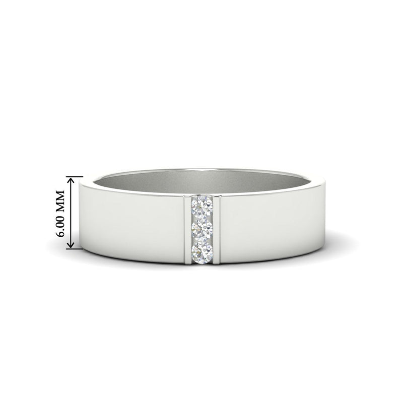 Men’s Three-Stone Flat Gemstone Band