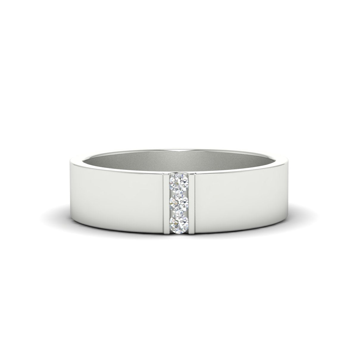 Men’s Three-Stone Flat Gemstone Band