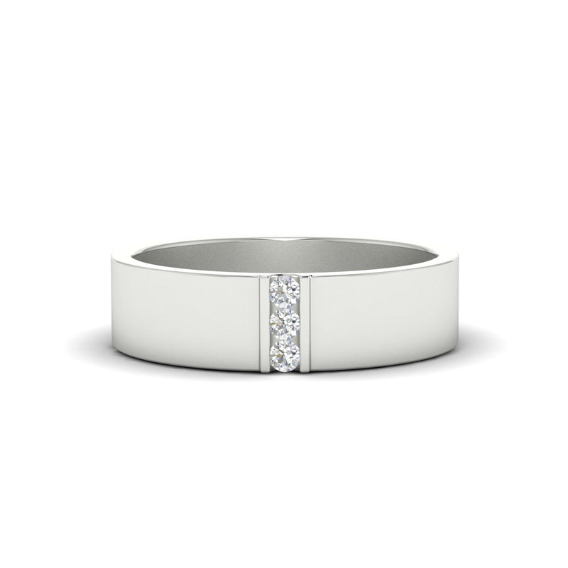 Men’s Three-Stone Flat Gemstone Band