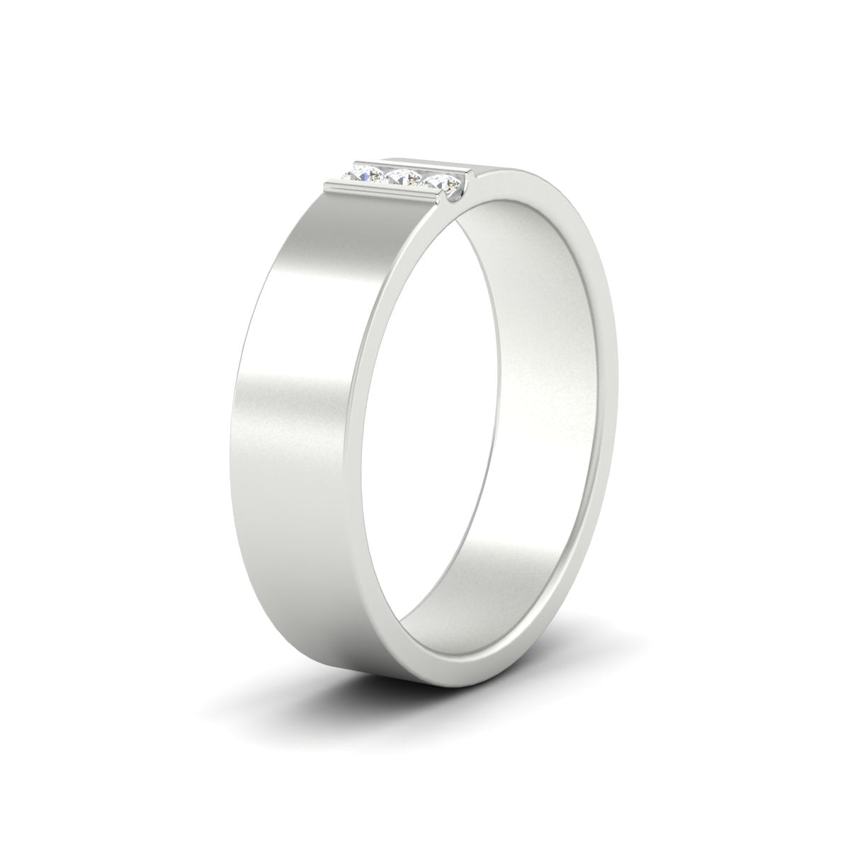 Men’s Three-Stone Flat Gemstone Band
