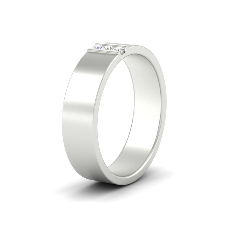 Men’s Three-Stone Flat Gemstone Band