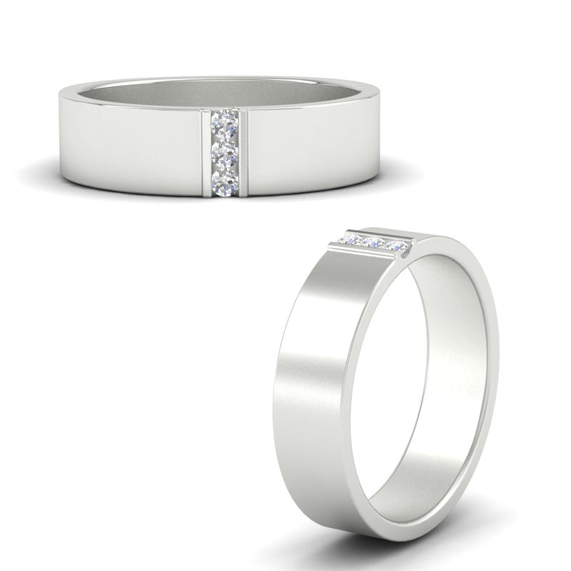 Men’s Three-Stone Flat Gemstone Band