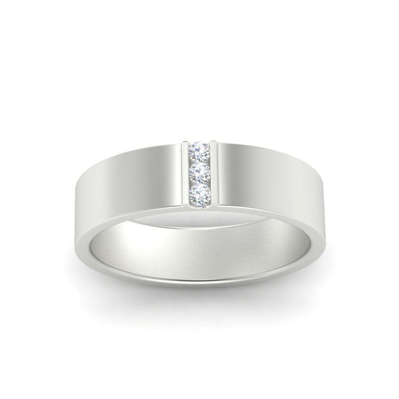 Men’s Three-Stone Flat Gemstone Band