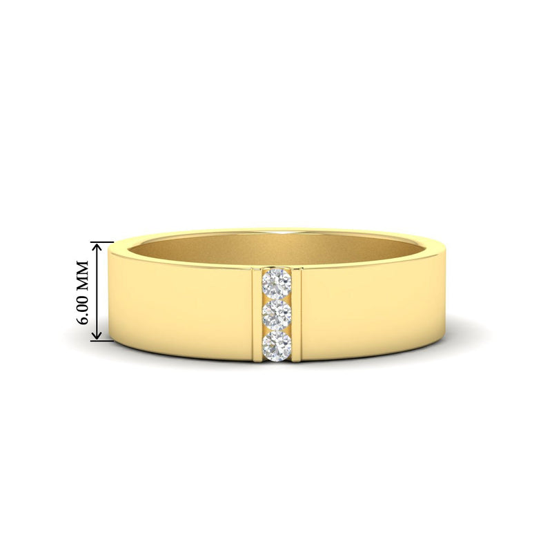 Men’s Three-Stone Flat Gemstone Band