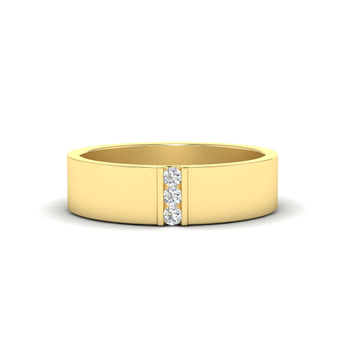 Men’s Three-Stone Flat Gemstone Band