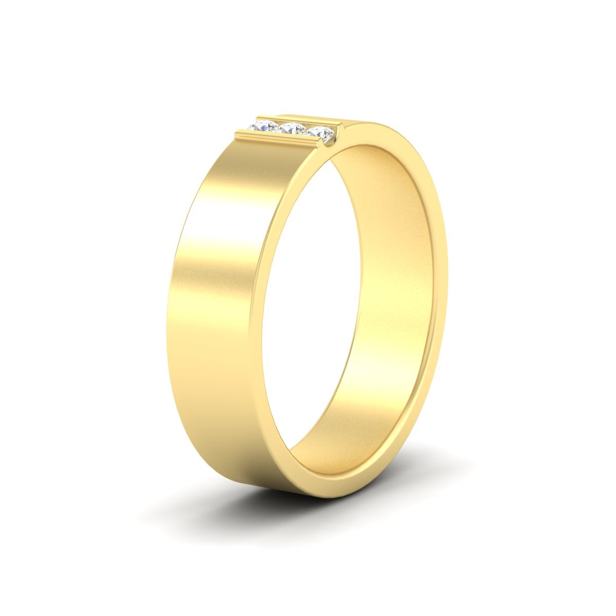Men’s Three-Stone Flat Gemstone Band