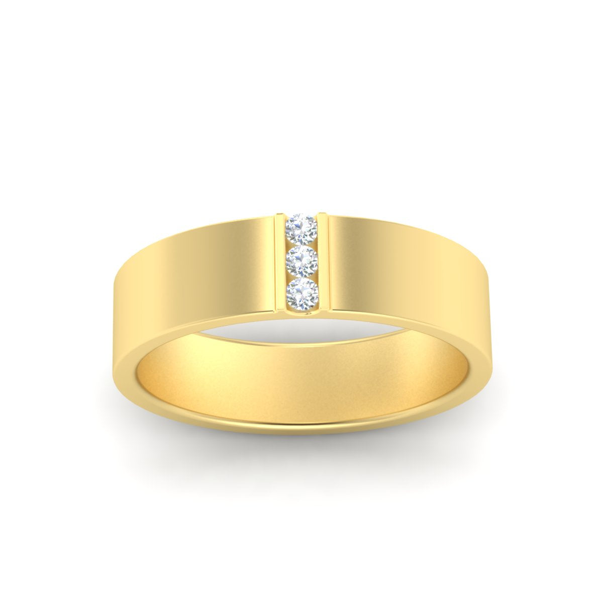 Men’s Three-Stone Flat Gemstone Band