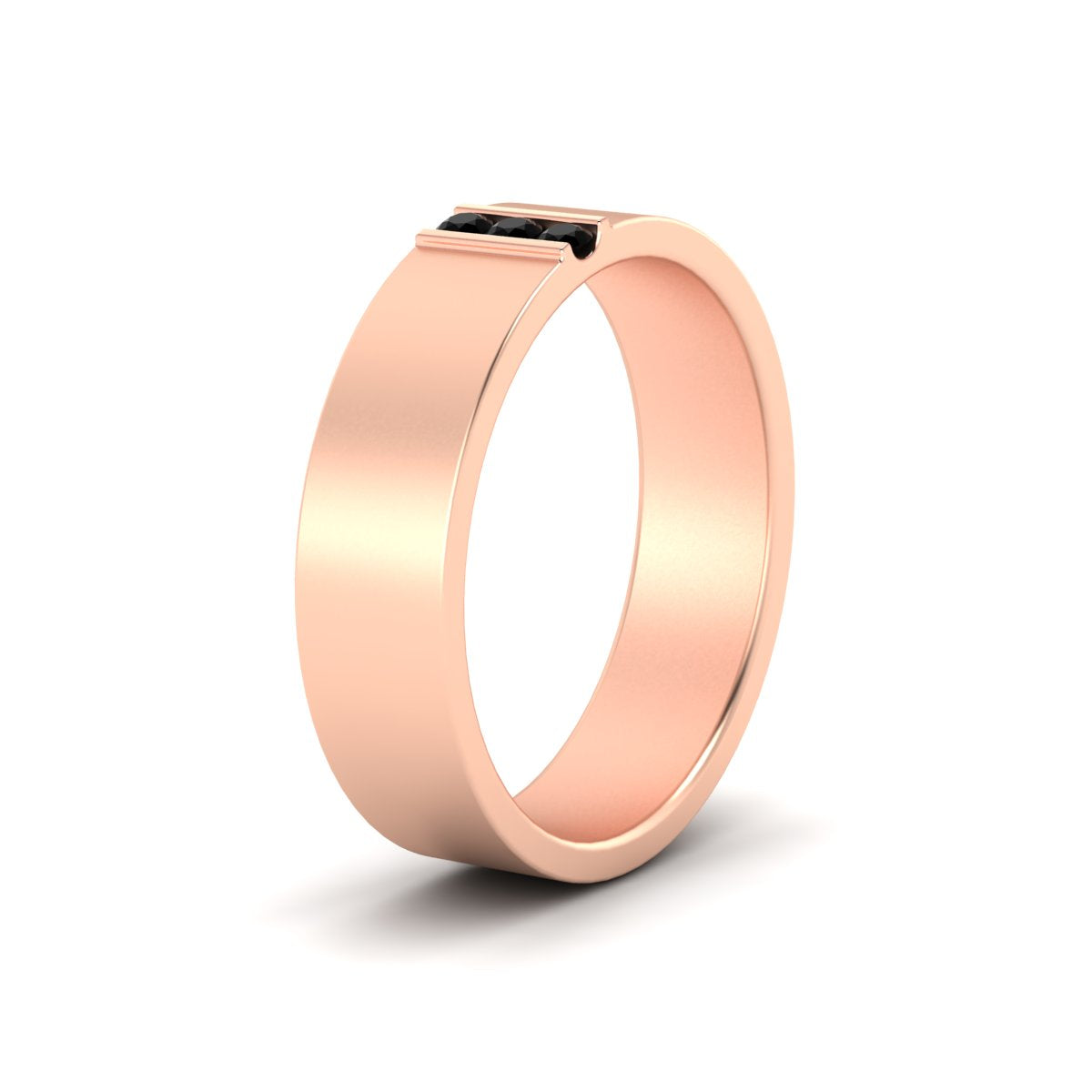 Men’s Three-Stone Flat Gemstone Band