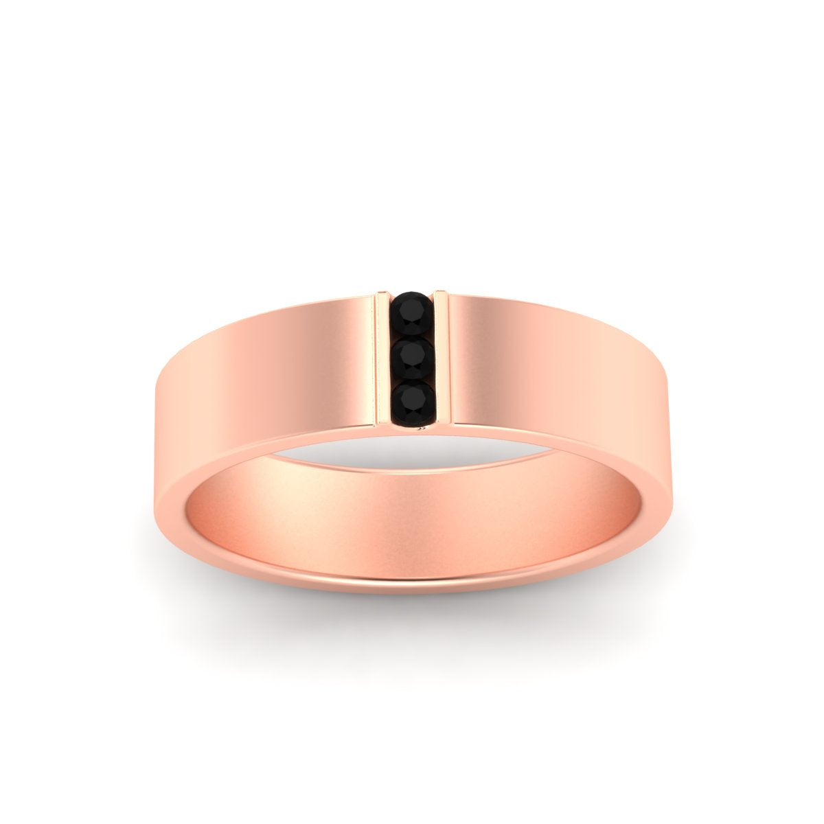 Men’s Three-Stone Flat Gemstone Band