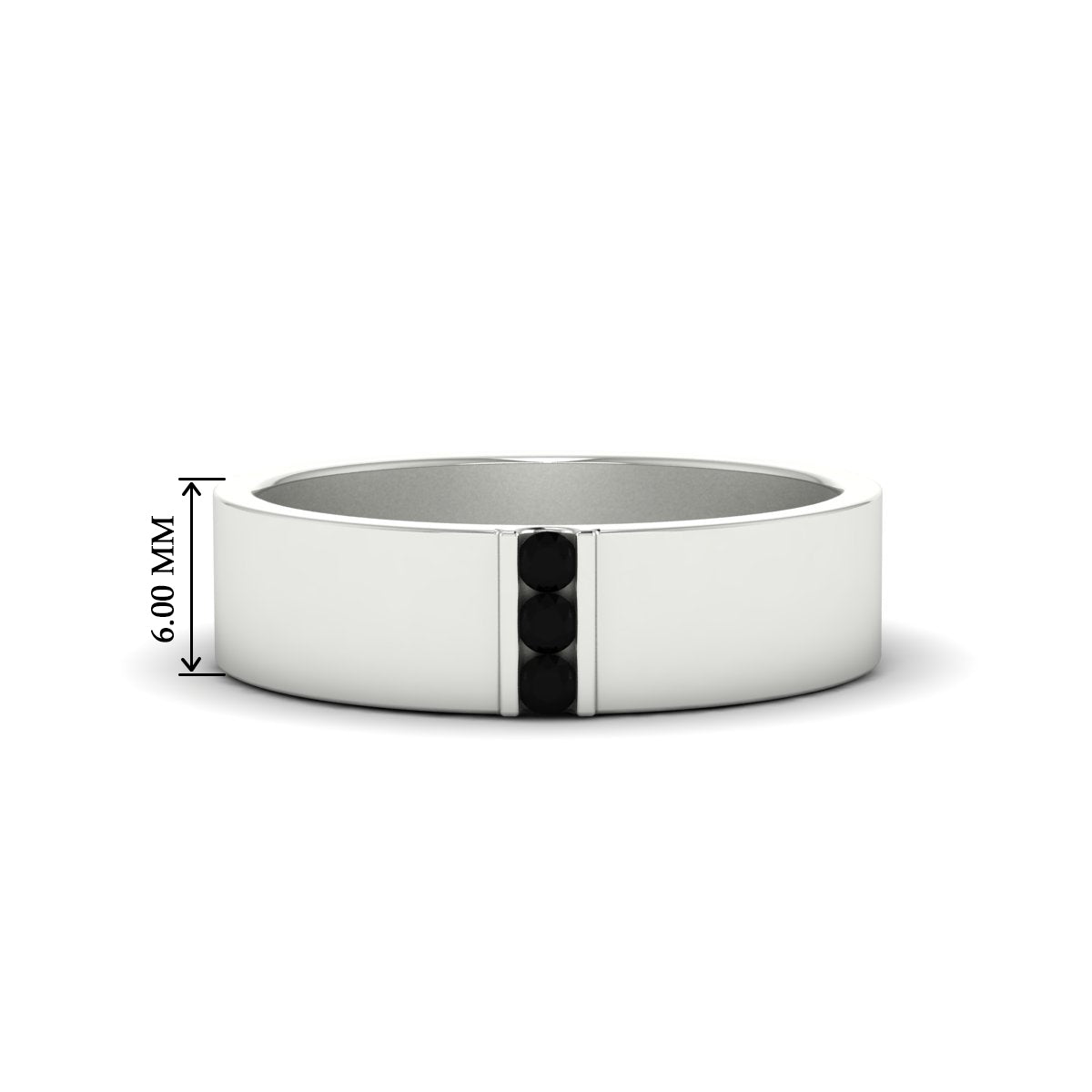 Men’s Three-Stone Flat Gemstone Band