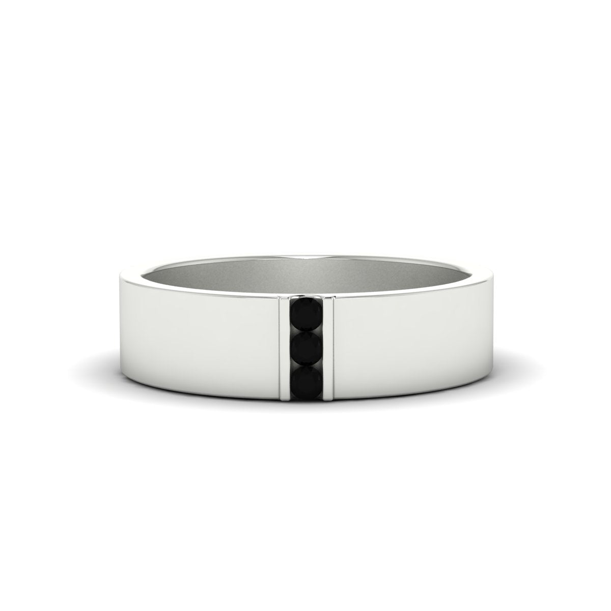 Men’s Three-Stone Flat Gemstone Band