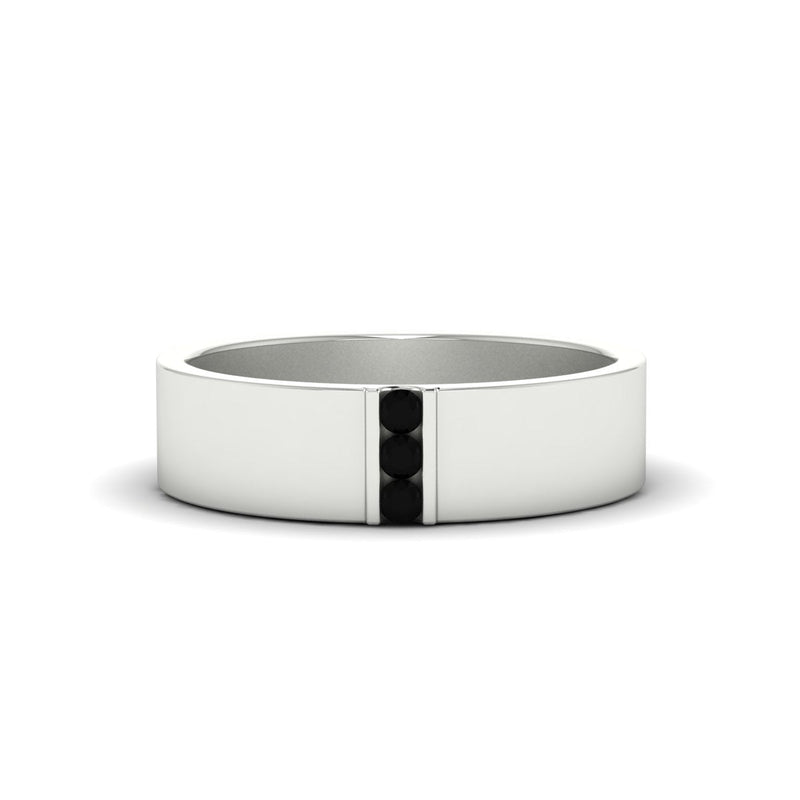 Men’s Three-Stone Flat Gemstone Band