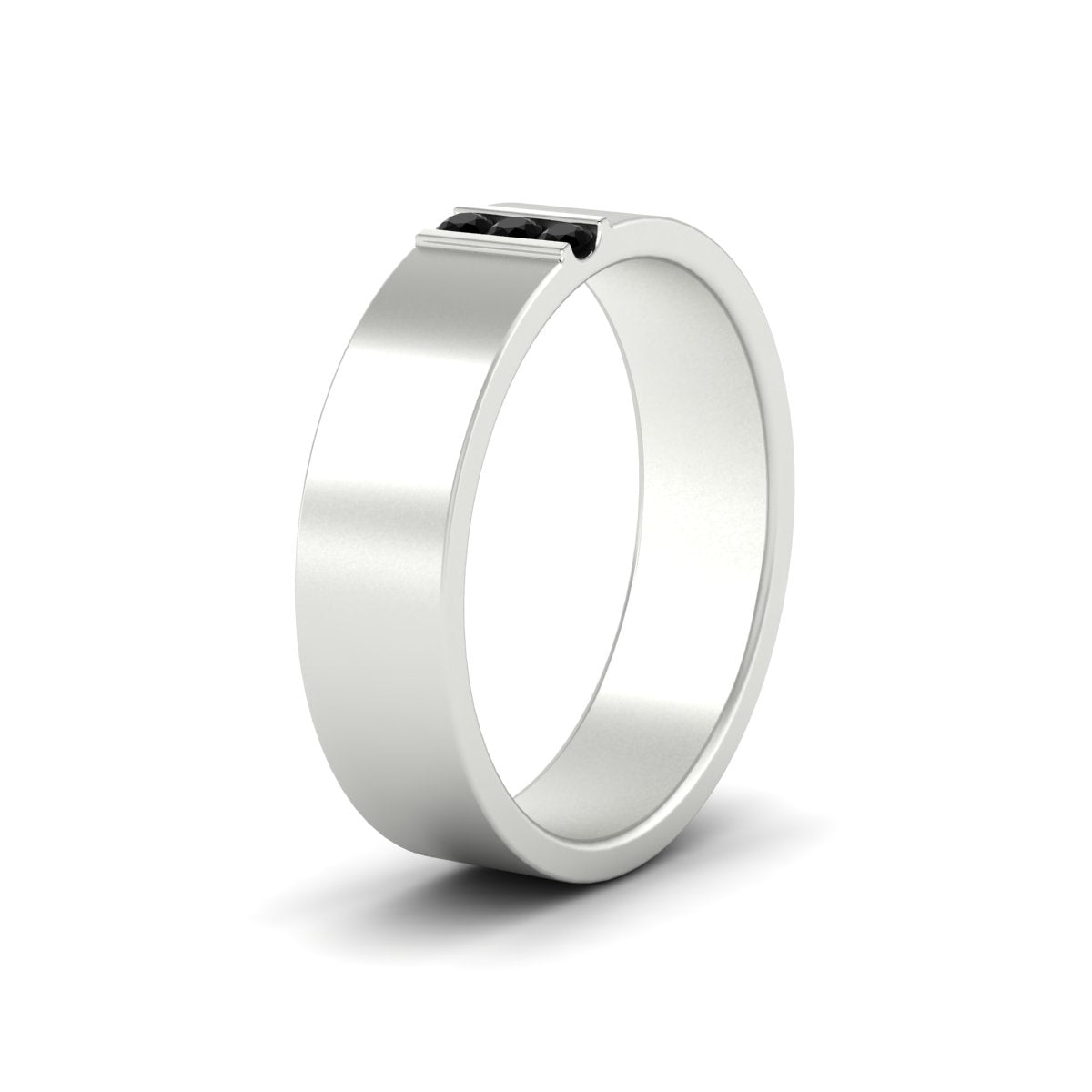 Men’s Three-Stone Flat Gemstone Band