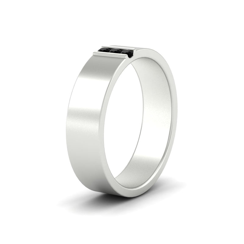 Men’s Three-Stone Flat Gemstone Band