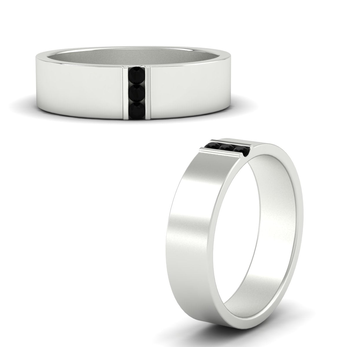 Men’s Three-Stone Flat Gemstone Band