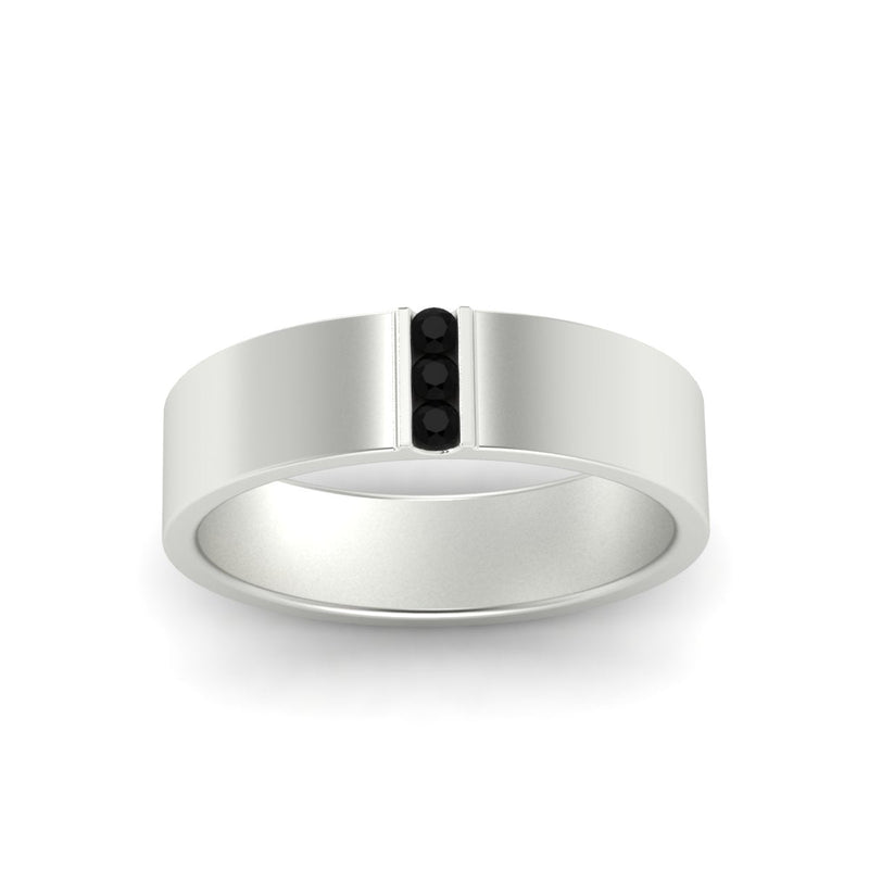 Men’s Three-Stone Flat Gemstone Band