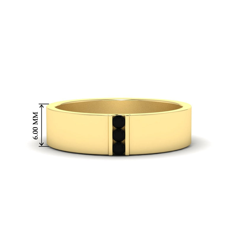 Men’s Three-Stone Flat Gemstone Band