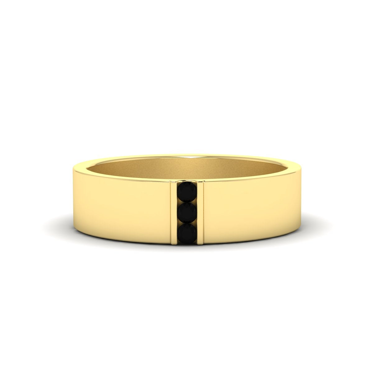 Men’s Three-Stone Flat Gemstone Band