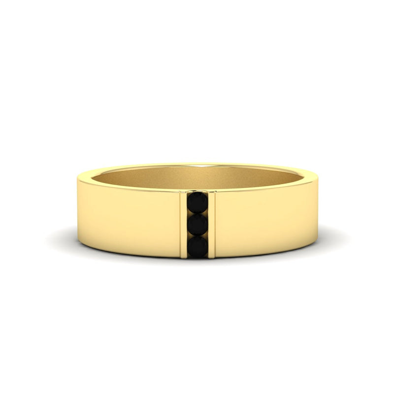 Men’s Three-Stone Flat Gemstone Band