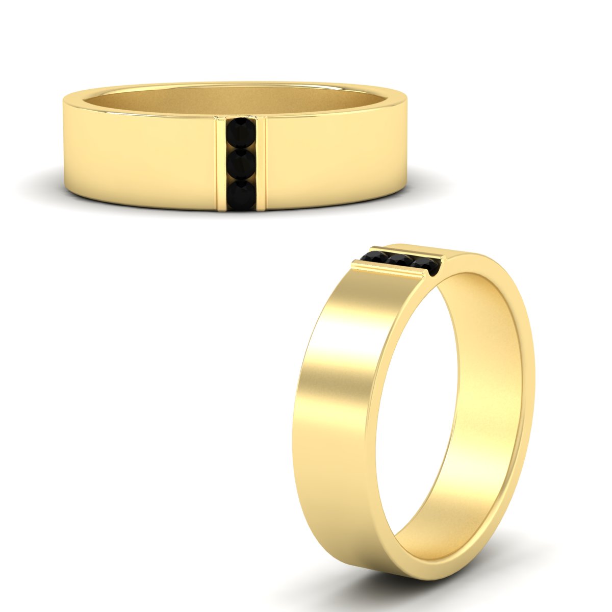 Men’s Three-Stone Flat Gemstone Band