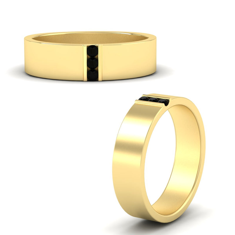 Men’s Three-Stone Flat Gemstone Band