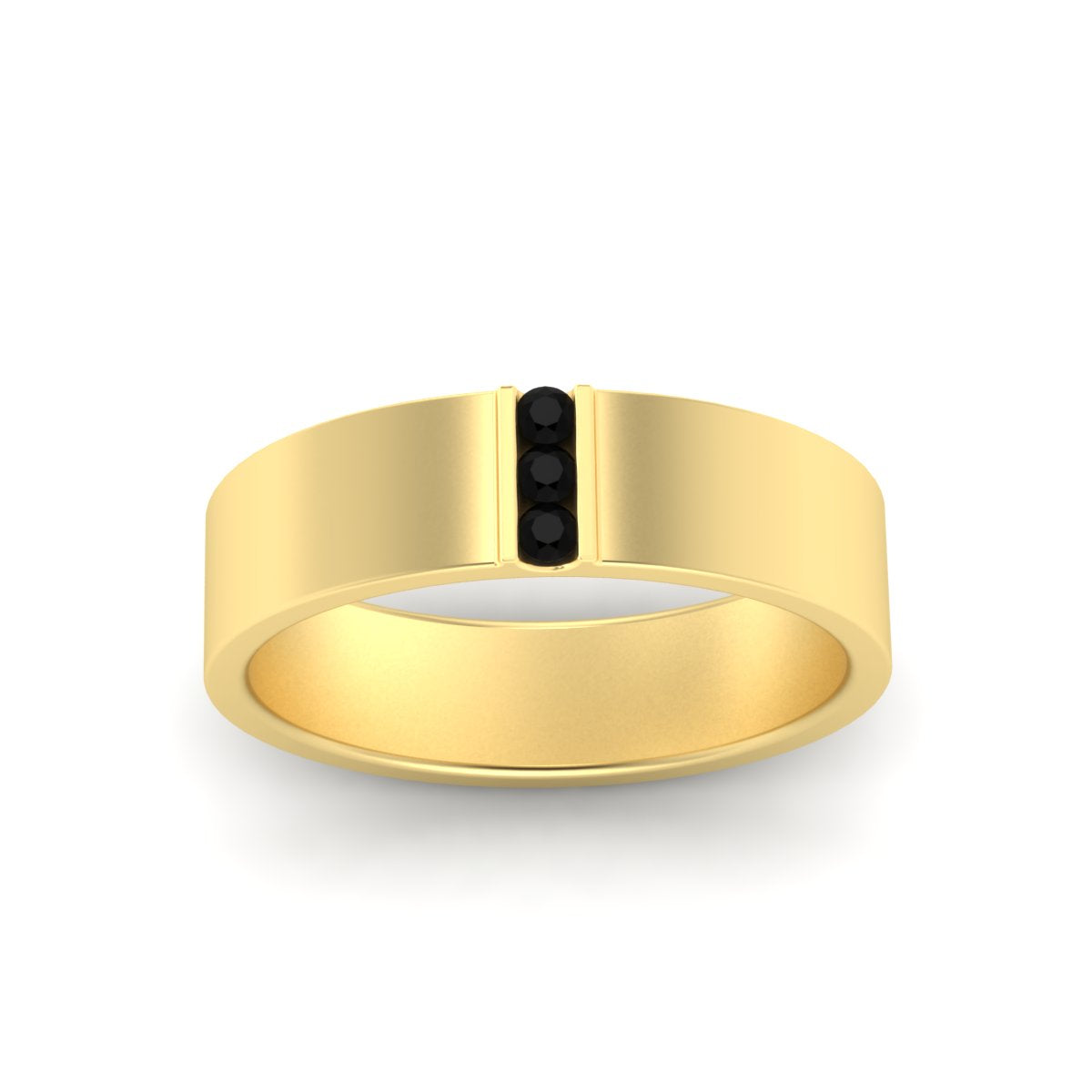 Men’s Three-Stone Flat Gemstone Band