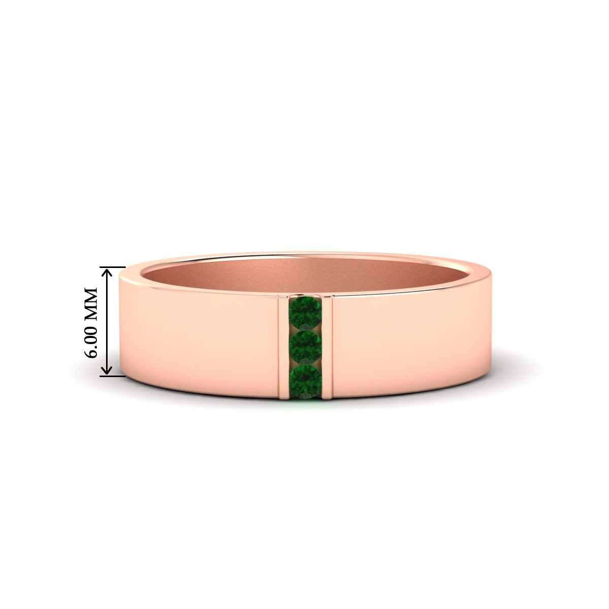 Men’s Three-Stone Flat Gemstone Band