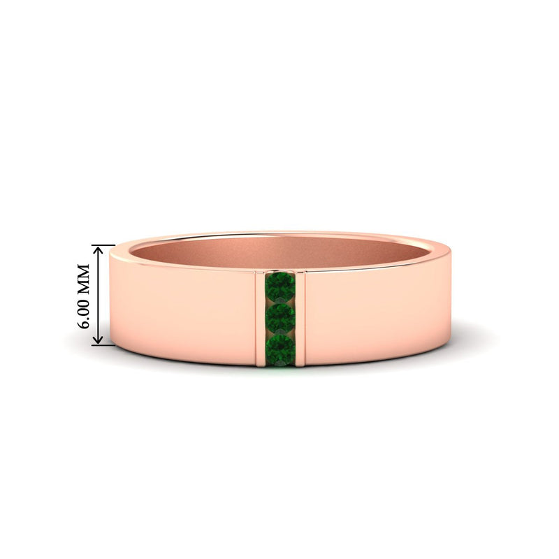 Men’s Three-Stone Flat Gemstone Band